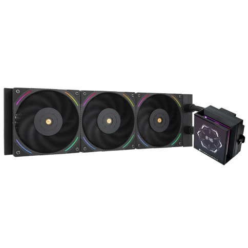 Водяное охлаждение для процессора/ Water Cooling System Thermalright Hyper Vision 360 (360mm, LED, Black, ARGB/ Fans: 3x120mm, 69CFM, 27dBA, 2150RPM/ Pump height 68mm, 6400RPM, Rad thickness 27mm/ S: 1700, 1200, 1851, 115X, 2011, 2066, AM5, AM4) фото 1