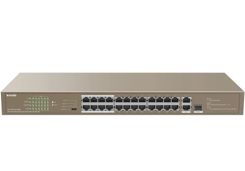 Коммутатор/ Tenda TEF1126P-24-250W 24FE+2GE/1SFP Rackmount Switch With 24-Port PoE фото 1