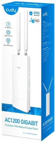 Точка доступа/ AC1200 WiFi Gigabit Outdoor Access Point, 867Mbps at 5GHz + 300Mbps at 2.4GHz, 1 x Gigabit RJ45, 2 Detachable Antennas, 802.3at/802.3af PoE or passive PoE, IP65 Waterproof, lightning protection, 48V passive PoE adapter included, Cudy Mesh S фото 5
