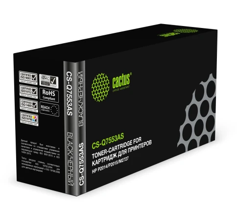 -/ Картридж лазерный Cactus CS-Q7553AS Q7553A черный (3000стр.) для HP P2014/P2015/M2727 фото 3