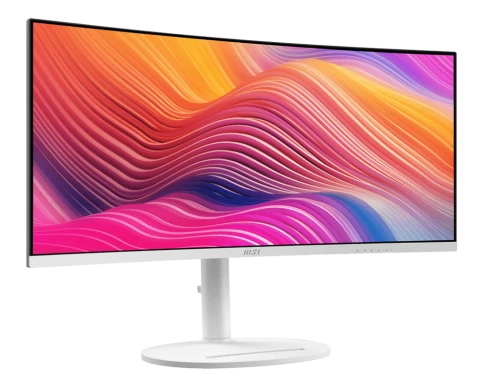 Монитор/ MSI Modern MD342CQPW  34" 3440x1440, VA, Curved, 120Hz, 4ms, 100M:1, 300cd, VGA, HDMI, DP, 3xUSB, Speaker, H. adj, VESA, 1y, White фото 3