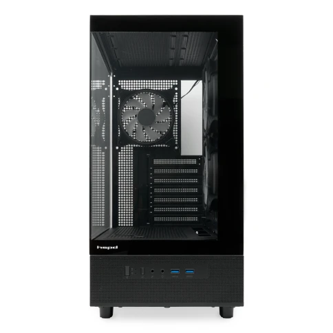 Корпус без блока питания/ Case HSPD F710, Panoramic Mid Tower, Black, TG, 0.5 SPCC, 3x120mm ARGB (FN027) E-ATX, ATX, mATX, mITX 185/395/270mm 2x2.5", 1x3.5", 7xPCI 2xUSB-A 3.0 435x230x457mm фото 4