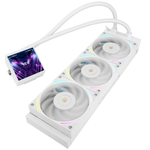 Водяное охлаждение для процессора/ Water Cooling System Thermalright Hyper Vision 360 (360mm, LED, White, ARGB/ Fans: 3x120mm, 69CFM, 27dBA, 2150RPM/ Pump height 68mm, 6400RPM, Rad thickness 27mm/ S: 1700, 1200, 1851, 115X, 2011, 2066, AM5, AM4) фото 6