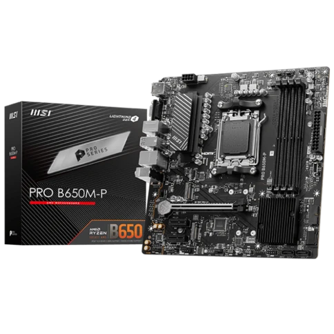 Материнская плата/ MB MSI AMD B650 sAM5, 4xDDR5(256GB), D-SUB/HDMI 2.1/DP, 1xPCIe 4.0x16, 2xPCIe 3.0, 1xLAN (2.5GbE), 4xSATA 6Gb/s, 2xM.2, 4xUSB 3.2, 4xUSB 2.0, 1xPS/2, mATX фото 1