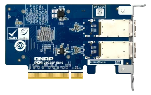 Сетевая карта/ QNAP QXG-25G2SF-E810 Dual Port 25Gbps/10Gbps SFP28 PCIe Gen4 x8 фото 1