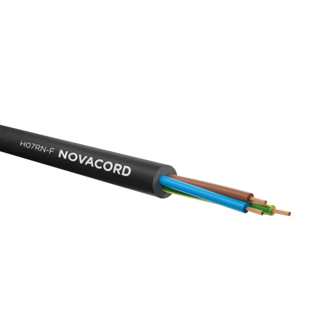 NOVACORD POWER H07RN-F — это гибкий силовой кабель с резиновой изоляцией, предназначенный для эксплуатации в тяжёлых условиях. Изготовлен в соответствии с требованиями международного стандарта EN 50525-2-21, он сочетает высокую механическую прочность, сто фото 1
