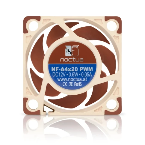 Кулер для корпуса/ Case Cooler Noctua NF-A4x20 PWM (40x40x20mm, 4-pin PWM, 5.53CFM, 14.9dBA, 5000RPM, Beige/Brown) фото 5