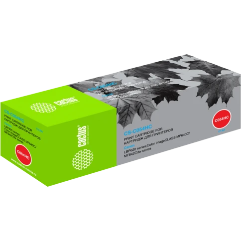 -/ Картридж лазерный Cactus CS-C054HC 054 H C голубой (2300стр.) для Canon LBP 621Cw/623Cdw/641Cw/643Cd фото 3