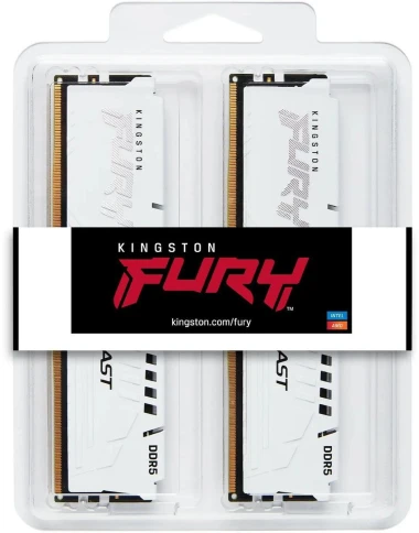 Память оперативная/ Kingston 32GB 5600MT/s DDR5 CL40 DIMM (Kit of 2) FURY Beast White XMP фото 3
