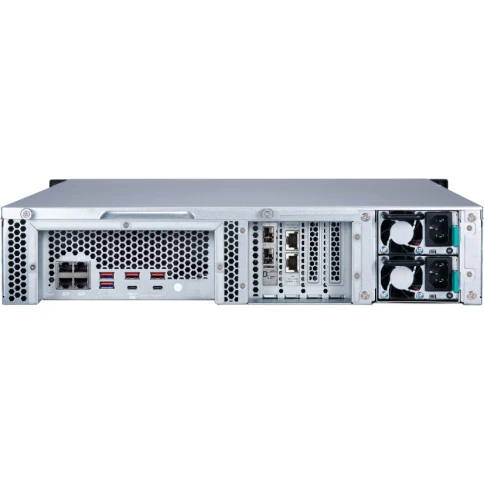 Сетевое хранилище без дисков/ Enterprise QNAP TS-h1283XU-RP-E2236-32G 12-Bay NAS( 12x2.5"/3.5" SATA HDD/SSD), Intel® Xeon E-2236 6-core 3.4 GHz (up to 4.8 GHz), 32 GB ECCDDR4 (2 x 16 GB) up to 128 GB (4 x 32 GB), 4xGbE LAN, 2 x 10GbE SFP+, 2 x 1 фото 6