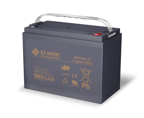 Батарея B.B. Battery серия BPS, BPS100-12, напряжение 12В, емкость 100Ач (разряд 20 часов), макс. ток разряда (5 сек.) 800А, макс. ток заряда 30A, свинцово-кислотная типа AGM, клеммы I1, ДxШxВ 329х172х238мм, 32.7 кг., срок службы 12 лет/ B.B. Battery seri фото 1