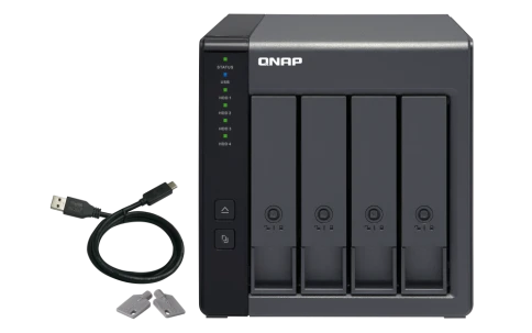 Полка расширения сетевого хранилища без дисков/ channel QNAP DAS TR-004 4 Bay 2.5/3.5 SATA  Type-C USB 3.1 Gen 1 (5 Gb/s ) Direct Attached Storage with Hardware RAID фото 2