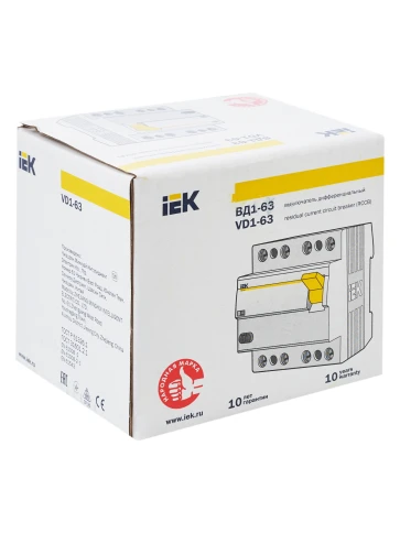 УЗО ВД1-63 4Р 50А 30мА IEK фото 3
