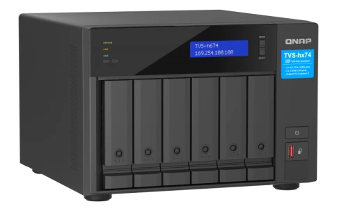 Сетевое хранилище без дисков/ ENTERPRISE QNAP TVS-h674-i5-32G QTS hero NAS, 6 x 3.5 "/ 2.5", 2 x M.2 NVMe, Intel Core i5-12400 6-core /12-thread up to 4.4 GHz, 32 GB  DDR4 (2 x 16 GB) up to 64 GB ( 2 x 32 GB), 2x 2.5 GbE BASE-T, HDMI port фото 4