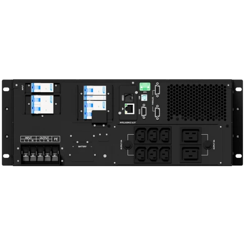Источник бесперебойного питания/ ONTEK SM RT 6 (SB) PL, 6 кВА/6 кВт (PF=1) с внутренними аккумуляторными батареями, выходными клеммами и выходными розетками 6шт х С13, 2шт х С19, с выключателем сервисного байпаса и выходным выключателем, зарядное устройст фото 4