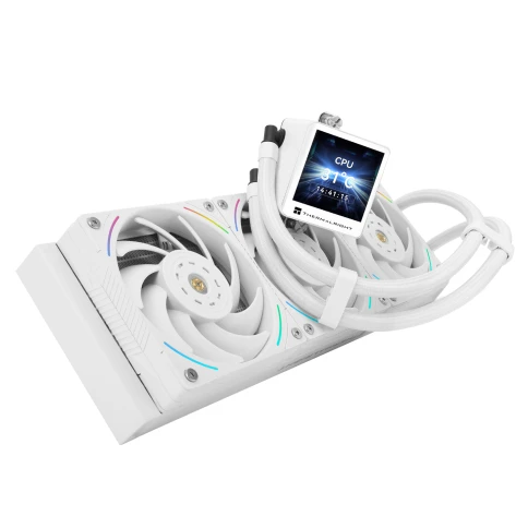 Система жидкостного охлаждения/ Water Cooling System Thermalright Frozen Vision 360 V2 (360mm, LED, White, ARGB/ Fans: 3x120mm, 69CFM, 27dBA, 2150RPM/ Pump height 60mm, 23dBA, 3000RPM, Rad thickness 27mm/ S: 1700, 1200, 1851, 115X, 2011, 2066, AM5, AM4) фото 3