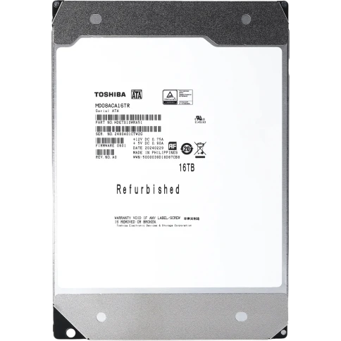Жесткий диск/ HDD Toshiba MD08 SATA3 16Tb 3.5" 7200 512Mb OFFICIAL RECERTIFIED 1 year warranty (replacement MG08ACA16TE, ST16000NM000J, ST16000NM001G, MG11ACA16TE, MG09ACA16TE, WUH721816ALE6L4) фото 1