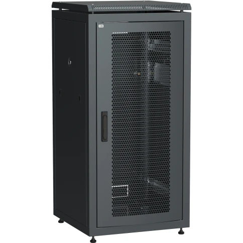 ITK Шкаф сетевой 19" LINEA N 18U 600х800 мм перфорированная передняя дверь черный фото 1