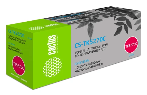 -/ Картридж лазерный Cactus CS-TK5270C TK-5270C голубой (6000стр.) для Kyocera Ecosys P6230cdn/M6230cid фото 1