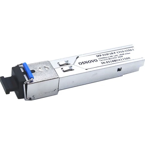 Трансивер/ OSNOVO Оптический SFP модуль промышленный, SC, одно волокно SM,  Tx:1310/Rx:1550, до 155мбит/с, до 20 км фото 1