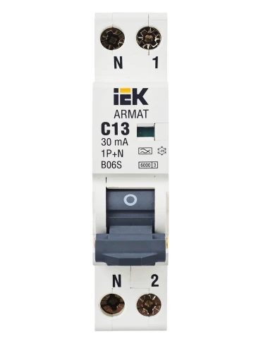 ARMAT АВДТ B06S 1P+NP C13 30мА тип A (18мм) IEK фото 3