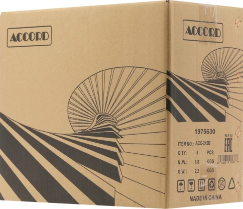 Корпус Accord ENTRY ACC-242B черный mATX 1x80mm 2xUSB2.0 audio [ACC-242B] фото 10