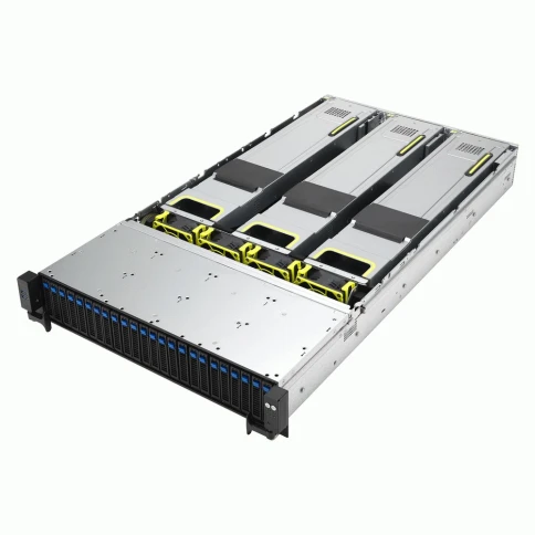 Серверная платформа/ ASUS RS720A-E12-RS24U, 2U, 2 x LGA 6096, AMD EPYC 9004 (400W), 24 x DDR5 4800/4400, 16NVMe + 8NVMe/SATA/SAS*, 9 PCIe Gen5 slots, 1 x 2-Port 10GbE Intel X710-AT2 LAN, 1+1 2600W фото 3