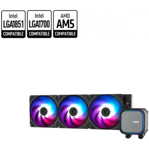 Жидкостная система охлаждения MSI MAG CORELIQUID A13 360 3 x ARGB Fan, ARGB Block фото 3