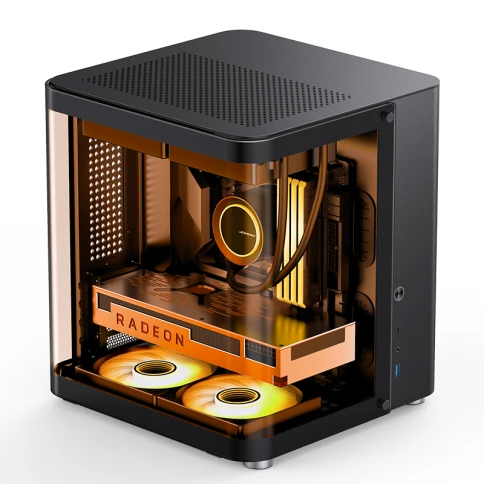 Корпус без блока питания/ Case JONSBO TK-1 Black 2.0, Mini-Tower, no fan, 1xUSB-A 3.2 + 1xUSB-C 3.2, mATX, mITX Black фото 2