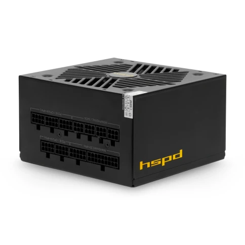 Блок питания/ Power Supply HSPD, 1000W 80+ Gold (ATX, 2.52, Full modular, 1x24(20+4)pin mesh 550mm, 1xCPU*2 8(4+4)pin 650+150mm, 2xPCIe*2 8(6+2)pin 500+150mm, 2xSATA*3 450+150+150mm, 1xMOLEX4pin*3 450+150+150mm , Active, 120x120mm, 150x140x86mm, APFC, OVP фото 2