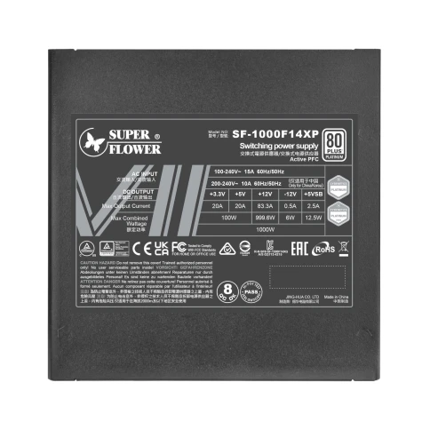Блок питания 1000 Ватт/ Power Supply Super Flower Leadex VII, 1000W, ATX 3.0, 140mm, 12xSATA, 4xPCI-E(6+2), 1x12VHPWR, APFC, 80+ Platinum, Full Modular фото 2