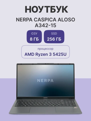 Ноутбук/ Ноутбук NERPA CASPICA ALOSO A342-15 (15.6" IPS/1920x1080/AMD Ryzen 3 5425U (2.7GHz)/8GB/256GB NVMe SSD/Vega 6/WiFi+BT/noOS/51WHr/1.67kg/Grey/1Y) фото 6