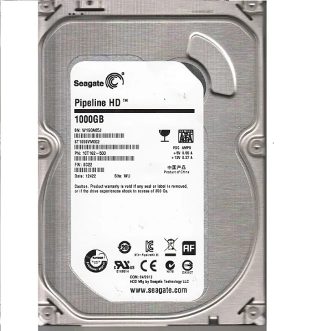 Жесткий диск/ HDD Seagate SATA3 1Tb Pipeline HD 5900 RPM 64Mb 1 year warranty (replacement WD10EZRZ, WD11PURZ, WD10PURZ, ST1000VX013, ST1000DM010) фото 1