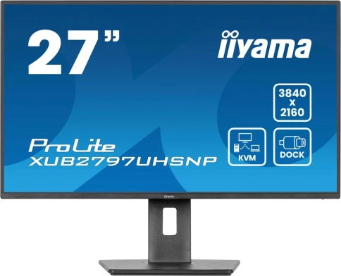 Монитор Iiyama 27" ProLite XUB2797UHSNP-B1 черный IPS LED 4ms 16:9 HDMI M/M матовая HAS Piv 1300:1 350cd 178гр/178гр 3840x2160 60Hz DP 4K USB 6.3кг фото 1