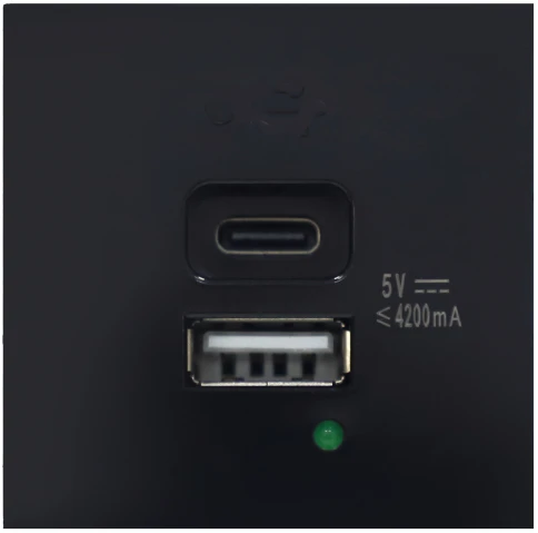 Donel USB зарядное устройство, 4.2A , Type A + C, 2 мод., черн. (45х45мм) фото 1