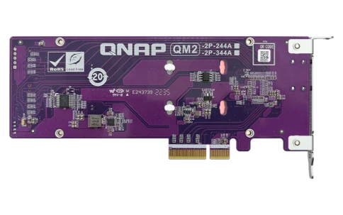 Плата расширения/ QNAP QM2-2P-344A 2 x M.2 22110 or 2280 PCIe (Gen3 x4) NVMe SSD slots, Low-profile flat and Full-height brackets included. фото 4