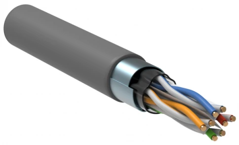 Кабель информационный F/UTP категория 6 4x2х23AWG(0,57мм) 305м (медь) PVC solid серый ITK фото 1