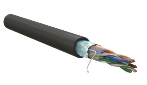 Кабель информационный F/UTP категория 5е 4х2х24AWG(0,50мм) 305м (медь) PE OUTDOOR solid черный WRLine фото 1