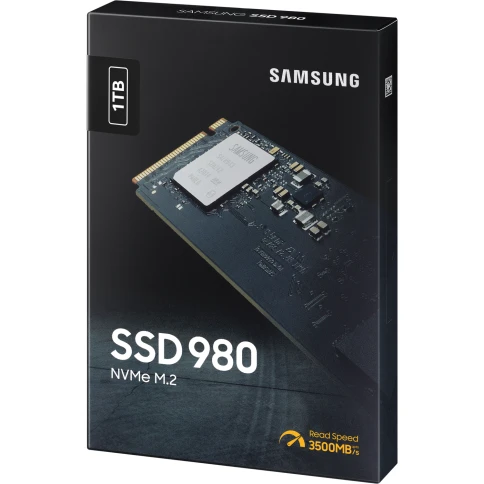 Твердотельные накопители/ Samsung SSD 980, 1000GB, M.2(22x80mm), NVMe 1.4, PCIe 3.0 x4, 3-bit MLC, R/W 3500/3000MB/s, IOPs 500 000/480 000, TBW 600, DWPD 0.33 (12 мес.) фото 6