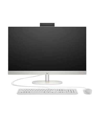 Моноблок/ HP AIO 27-CR1005   27"(1920x1080 IPS)/Intel Core Ultra 5 125U(1.3Ghz)/16384Mb/512PCISSDGb/noDVD/Int:Intel Graphics/Cam/BT/WiFi/war 1y/SHELL WHITE/DOS + Eng kbd,  mouse фото 1