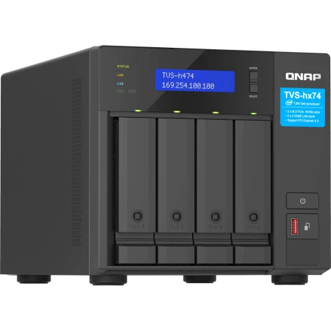 Сетевое хранилище без дисков/ ENTERPRISE QNAP TVS-h474-PT-8G QTS hero NAS, 4 x 3.5 "/ 2.5", 2 x M.2 NVMe, Intel Pentium Gold G7400 2-core/4-thread 3.7 GHz Processor, 8 GB  DDR4 (1 x 8 GB) up to 64 GB ( 2 x 32 GB), 2x 2.5 GbE BASE-T, HDMI port фото 7