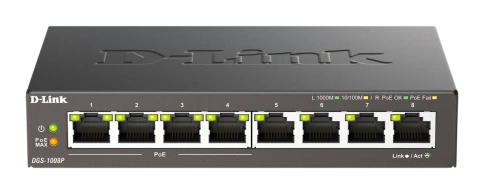 Коммутатор/ PoE-коммутатор, 8x1000Base-T (4x1000Base-T PoE), PoE-бюджет 60 Вт, корпус металл фото 1