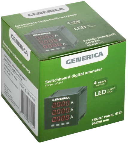 Амперметр цифр. щит. 3-ф. DO RS-485 96х96 LED GENERICA фото 2