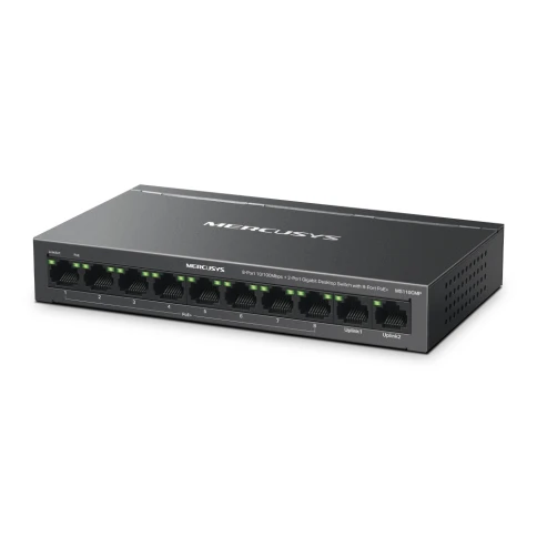 Коммутатор/ 8-Port 10/100Mbps + 2-Port Gigabit Desktop Switch with 8-Port PoE+ фото 2