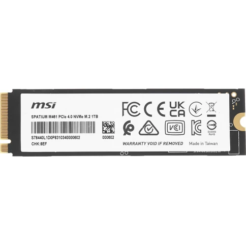 MSI SSD SPATIUM M461, 1000GB, M.2(22x80mm), NVMe, PCIe 4.0 x4, 3D TLC, R/W 5000/3200, IOPs 630 000/750 000, TBW 250, DWPD 0.14 (5 лет) фото 5