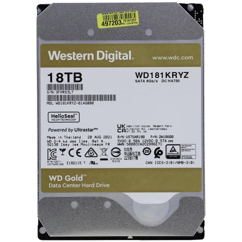 Жесткий диск/ HDD WD SATA3 18Tb Gold 7200 512mb  1 year warranty фото 2