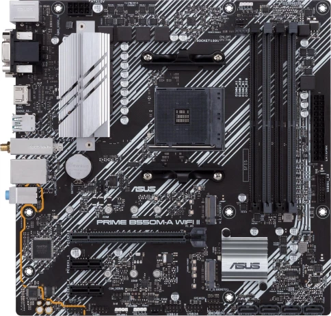 Материнская плата ASUS PRIME B550M-A WIFI II Soc-AM4 AMD B550 4xDDR4 mATX AC`97 8ch(7.1) GbLAN RAID+VGA+DVI+HDMI [PRIME B550M-A WIFI II] фото 2