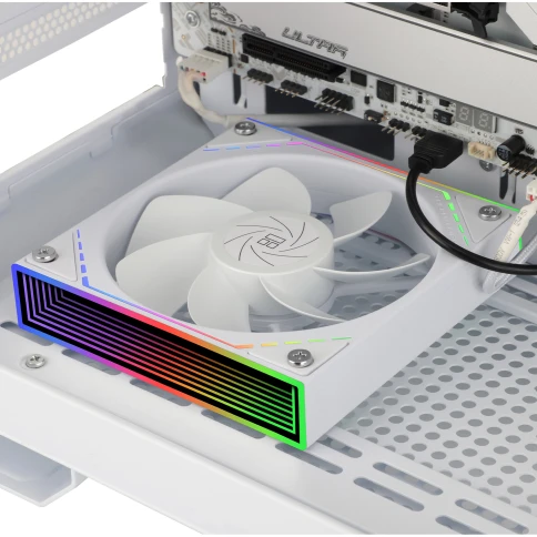 Кулер для корпуса/ Case Cooler Thermalright TL-M12RW Reverse (124x120x25mm, 4-pin PWM, ARGB, 42.6CFM, 23.2dBA, 1500RPM, White) фото 8