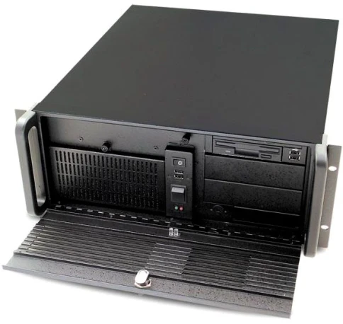 Серверный корпус/ RMC-4S, 4U with fans, steel door, full height 7 slot rear panel, USB 3.0, w/o power supply, black фото 1
