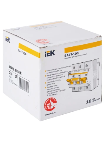 KARAT Авт. выкл. ВА47-100 3P C 50А 10кА IEK фото 11